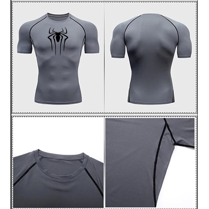 T Shirt Men Short Sleeve Sport Tees Fitness Running Sportsear Men Gym Elastic Quick Dry Jogging T-shirt Tops