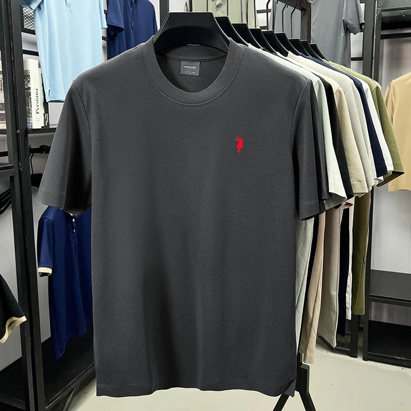 Men Short Sleeve cotton breathable short sleeve T-shirt men summer designer Paul brand embroidered fashion casual round neck top