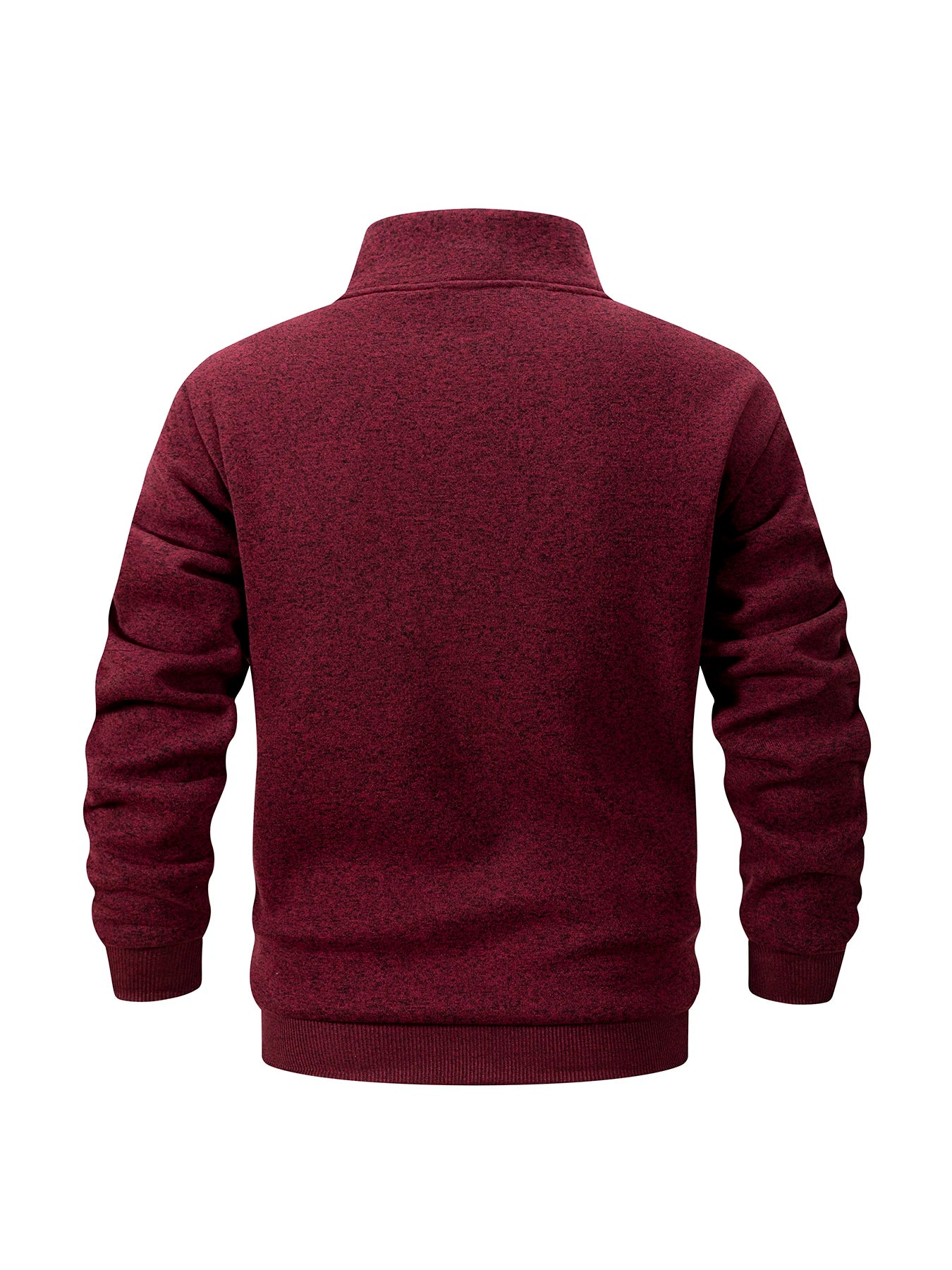 Men Fleece Lined Sweatshirts Winter Warm Pullover Half Zipper Pullover for Male Hoody Outdoor Sweatshit Solid Color Stand Collar