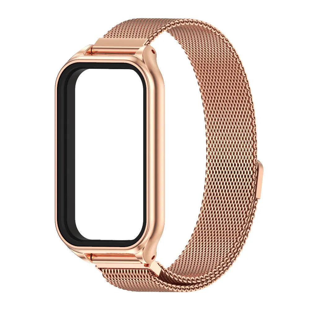 Strap For Xiaomi Mi Band 8 9 Active Bracelet for Xiaomi Smart Band 8 Active Stainless Steel Metal Watchband Mi Band 8 Active