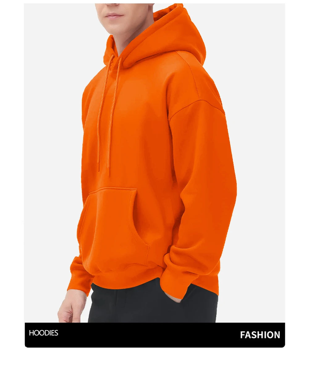 Autumn Solid Sweatshirts Unisex Street Comfy Sportswears Fleece Soft Hoodie Man's Fashion Warm Streetwear Casual Jogging Clothes