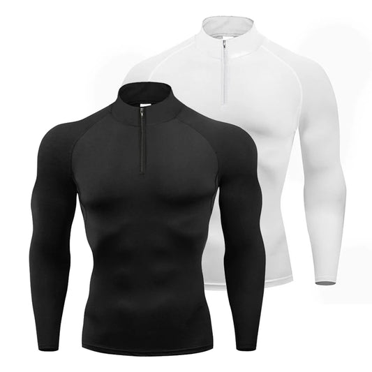 T-shirts Men Running T-shirts Compression Fitness Long Sleeve Sports Polo Shirts Trainning & Exercise Gym Sportswear Quick Dry Rashgard
