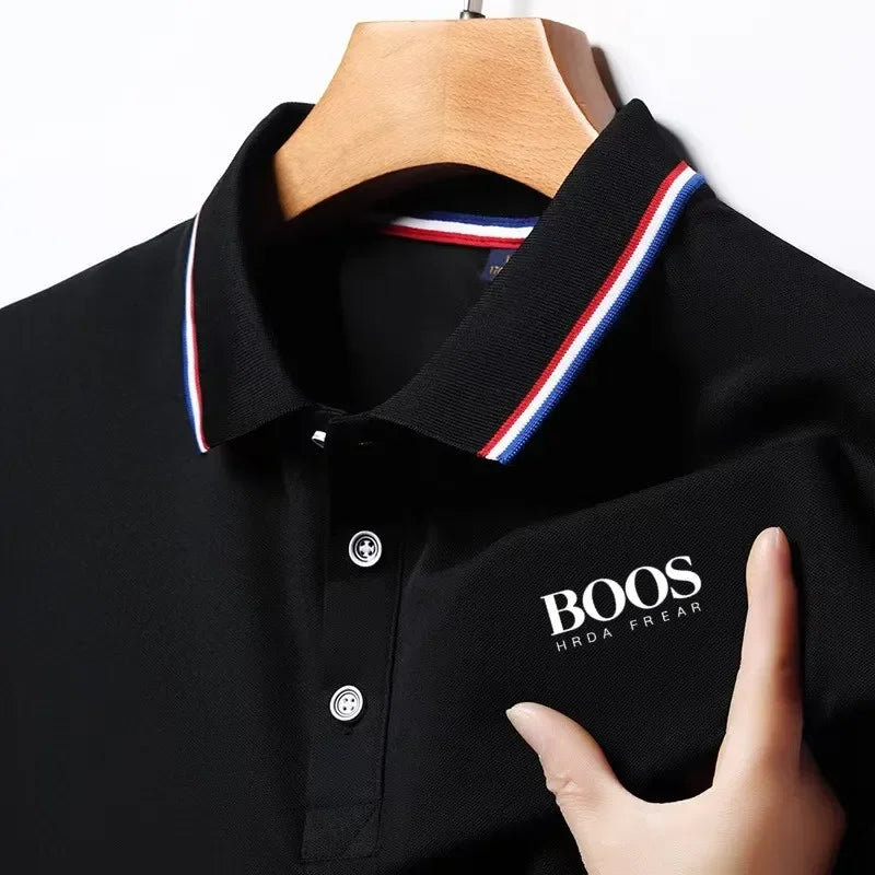 Polo Men's New Embroidered Business Casual Short Sleeved Polo Shirt, Fashionable Short Sleeved Comfortable Breathable Top