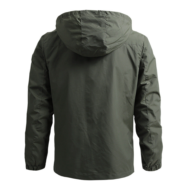 JUMPER Windbreaker Men Tactical Jacket Waterproof Outdoor Hooded Coat Sports Military European Size S-5XL Field Climbing Thin Outwear