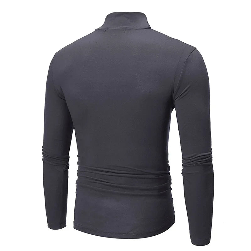 Men Short Sleeve Thermal Underwear Tops Men Spring Clothes Thermal Shirt Autumn Men's Winter Tights High Neck Thin Slim Fit Long Sleeve T-shirt