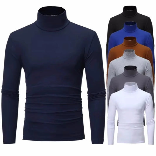 Men Short Sleeve Thermal Underwear Tops Men Spring Clothes Thermal Shirt Autumn Men's Winter Tights High Neck Thin Slim Fit Long Sleeve T-shirt