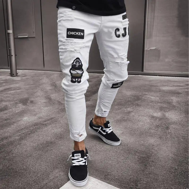 Mens Black Jeans Slim Fit Quality Gray Casual Male Jeans Pants Skinny Fit Men Pants Hip Hop Streetwear Cotton Denim Trousers