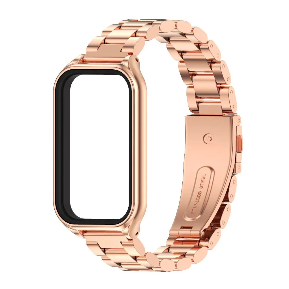 Strap For Xiaomi Mi Band 8 9 Active Bracelet for Xiaomi Smart Band 8 Active Stainless Steel Metal Watchband Mi Band 8 Active