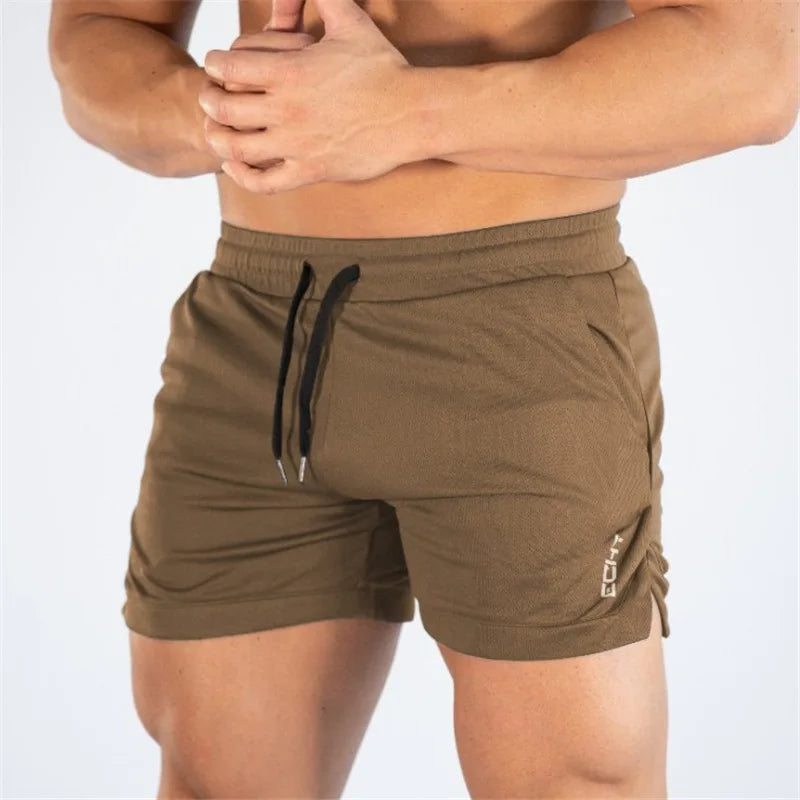Shorts  men's breathable trend muscle fitness training three point pants running casual sports shorts