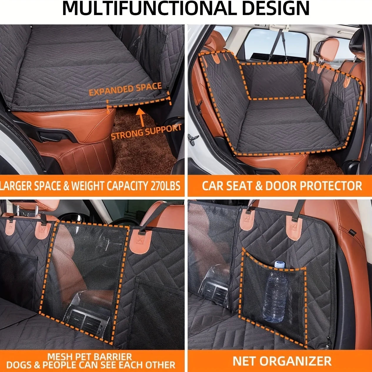 Dog Seat Cover Car Seat Cover For Pets,Waterproof Pet Seat Cover Hammock Scratch Proof Nonslip Durable Soft Pet Back Seat Covers