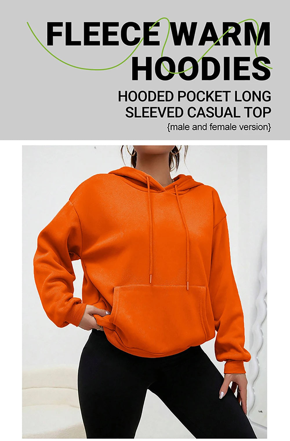 Solid Color Casual Hoodie For Female Pocket Creative Hoody All-Match Street Clothes Womens Fleece Unisex Pullovers