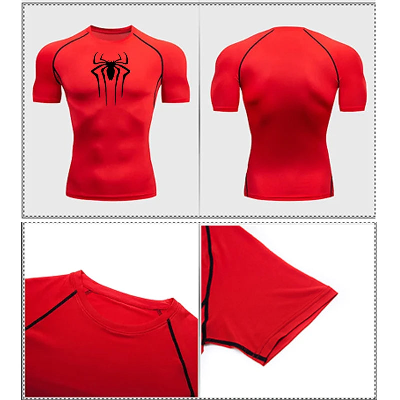 T Shirt Men Short Sleeve Sport Tees Fitness Running Sportsear Men Gym Elastic Quick Dry Jogging T-shirt Tops