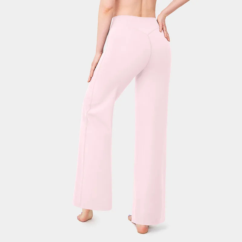 Leggings Straight Leg Bottoms For Women Soft Breathable Without Awkward Leggings Ties Yoga Wide-Leg Sports Pants