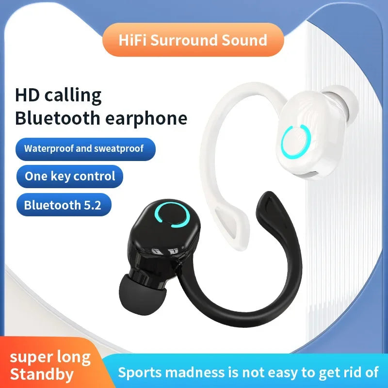 Wireless Earphones Sport Headphones Bluetooth 5.2 Earbuds Handsfree Headset with Mic for IPhone Samsung Xiaomi Smart Phone