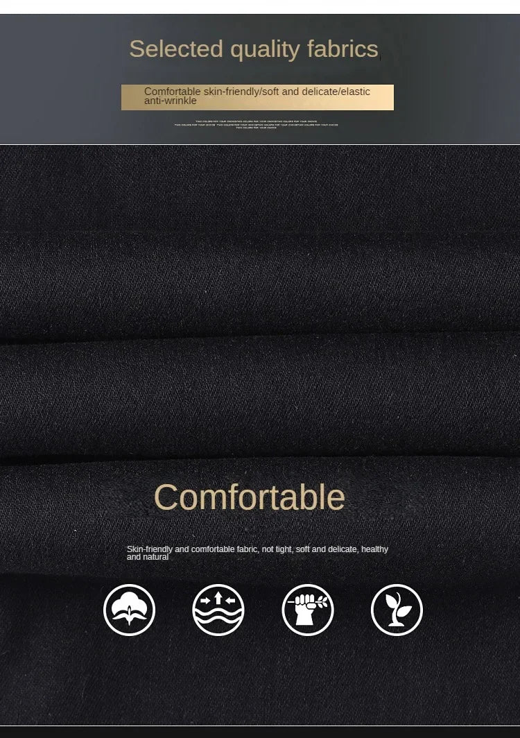 Men Slim Fit Stretch Thick Velvet Pants Warm Jeans Casual Fleece Trousers Male