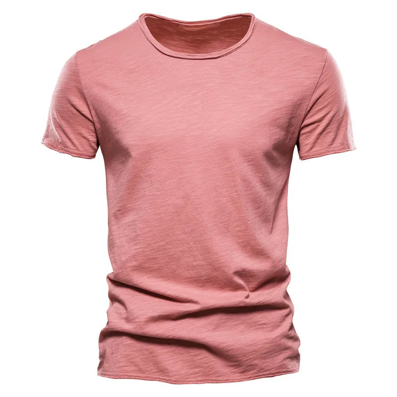 Men Short Sleeve Cotton Men T-shirt V-neck Fashion Design Slim Fit Soild T-shirts Male Tops Tees Short Sleeve T Shirt O-neck For Men