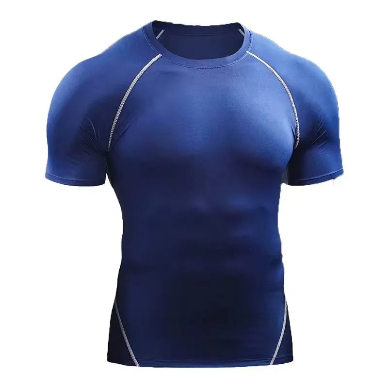T-shirts Fitness clothes men's outdoor sports quick drying short sleeved t-shirt training pro running stretch tight fitting clothes yoga