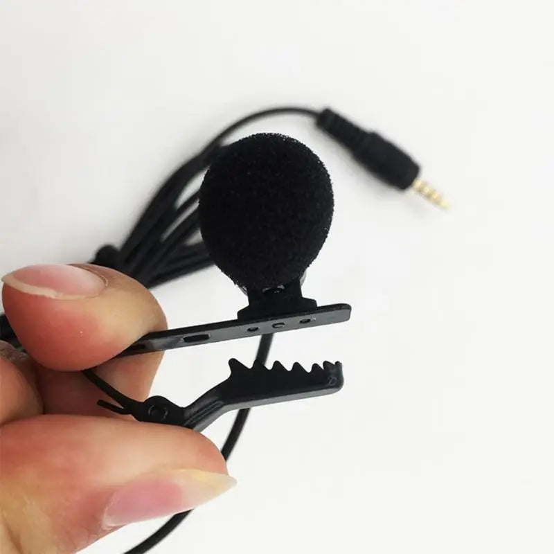 AUBESS  3.5 mm Microphone Clip Tie Collar for Mobile Phone Speaking in Lecture 1.5m Bracket Clip Vocal Audio Lapel Microphone