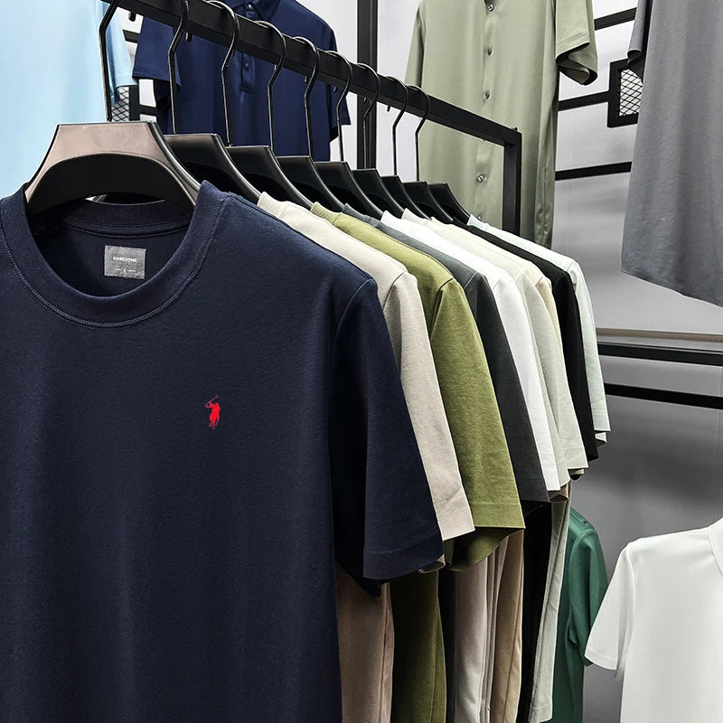Men Short Sleeve cotton breathable short sleeve T-shirt men summer designer Paul brand embroidered fashion casual round neck top