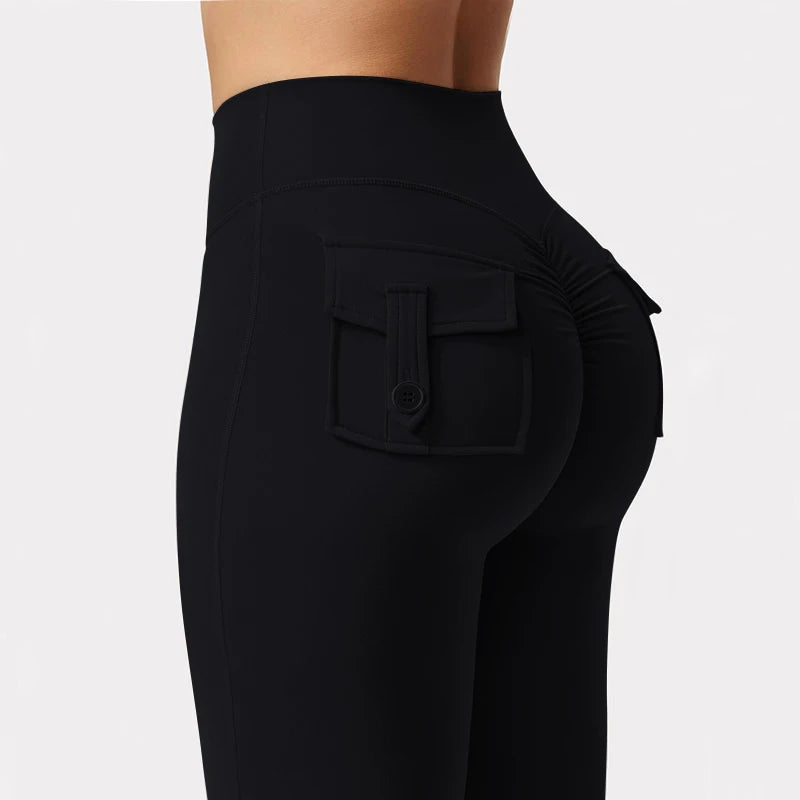 Leggings Wide Leg High Stretch Yoga Leggings Naked Feeling Compression Fitness Workwear with pockets Yoga Pant ﻿