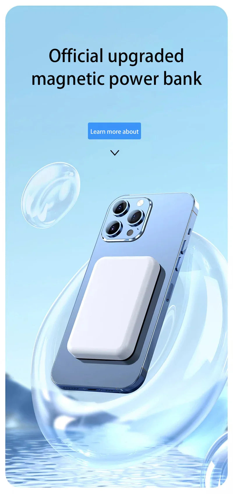 OnePlus 500000mAh Large Capacity PD20W Magnetic Wireless Power Bank External Portable Battery Pack For iphone Samsung Xiaomi