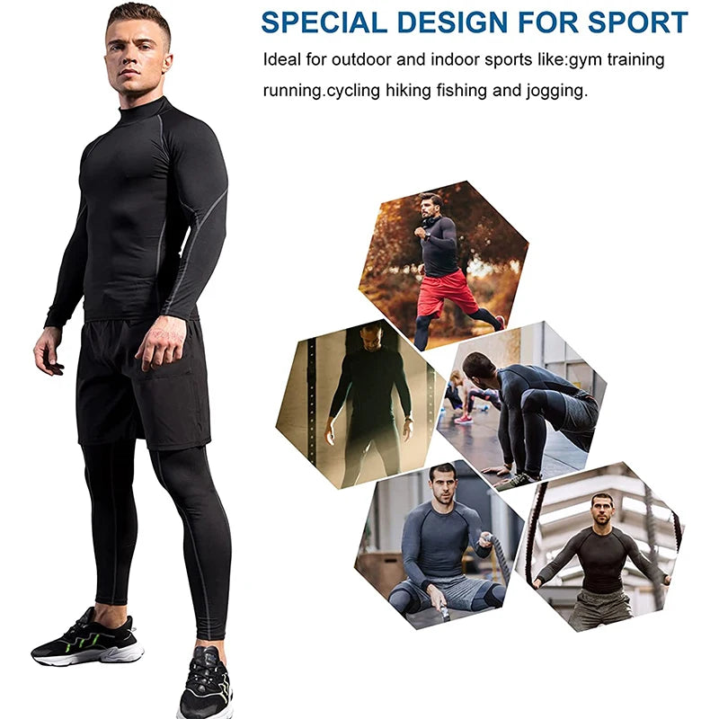 T-shirt Quick Dry Bodybuilding Running Shirt Long Sleeve Compression Top Gym T Shirt Men Fitness Tight Rashgard