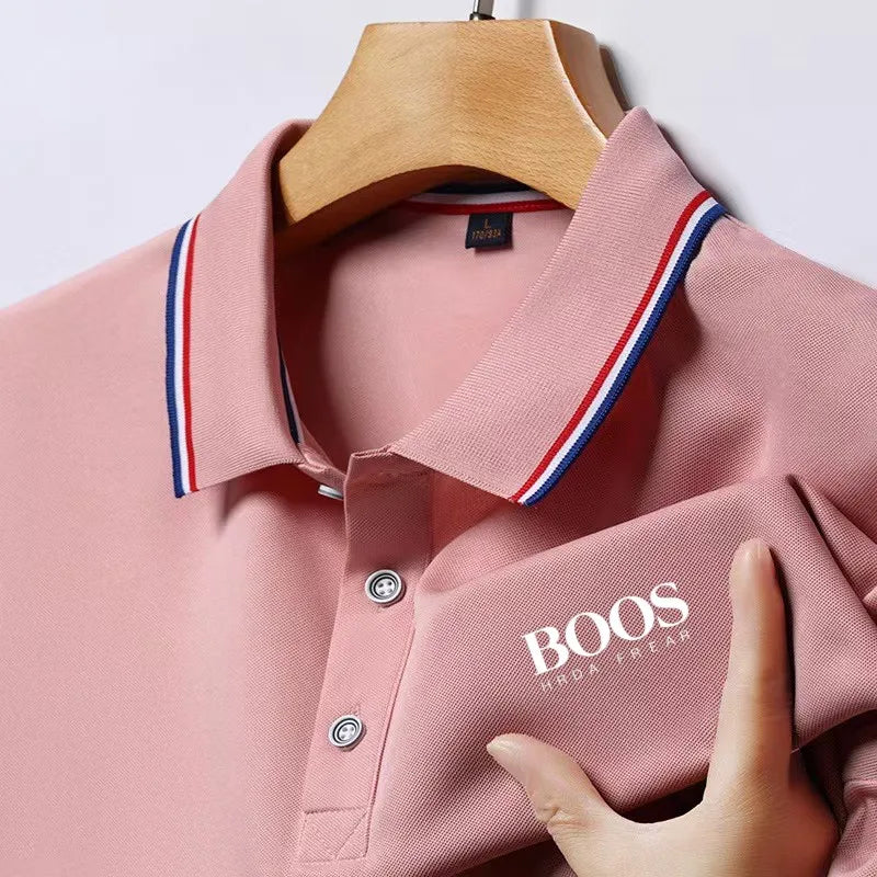 Polo Men's New Embroidered Business Casual Short Sleeved Polo Shirt, Fashionable Short Sleeved Comfortable Breathable Top