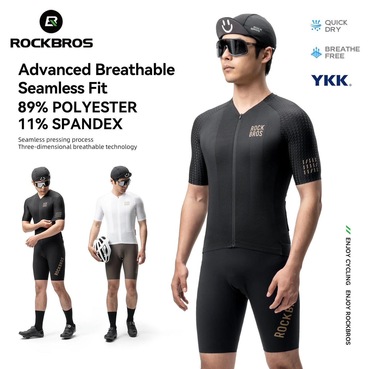 T-shirts Cycling Jersey Short Sleeve Windproof Shirt Bike Sports Shirt Breathable Reflective Summer Shirt with YKK Zipper