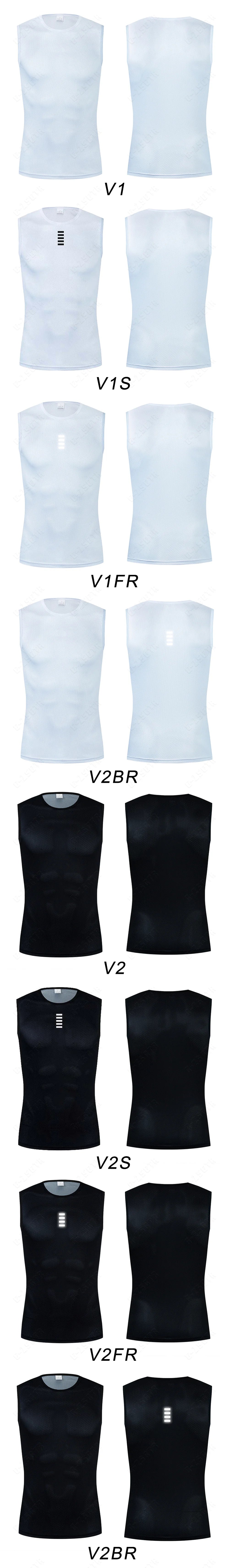 T-shirts Cycling Base Layer Reflective Underwear White Cycling Jersey Sport Vest Men Undershirt Quick Dry Elastici Vest Road Bike Jersey