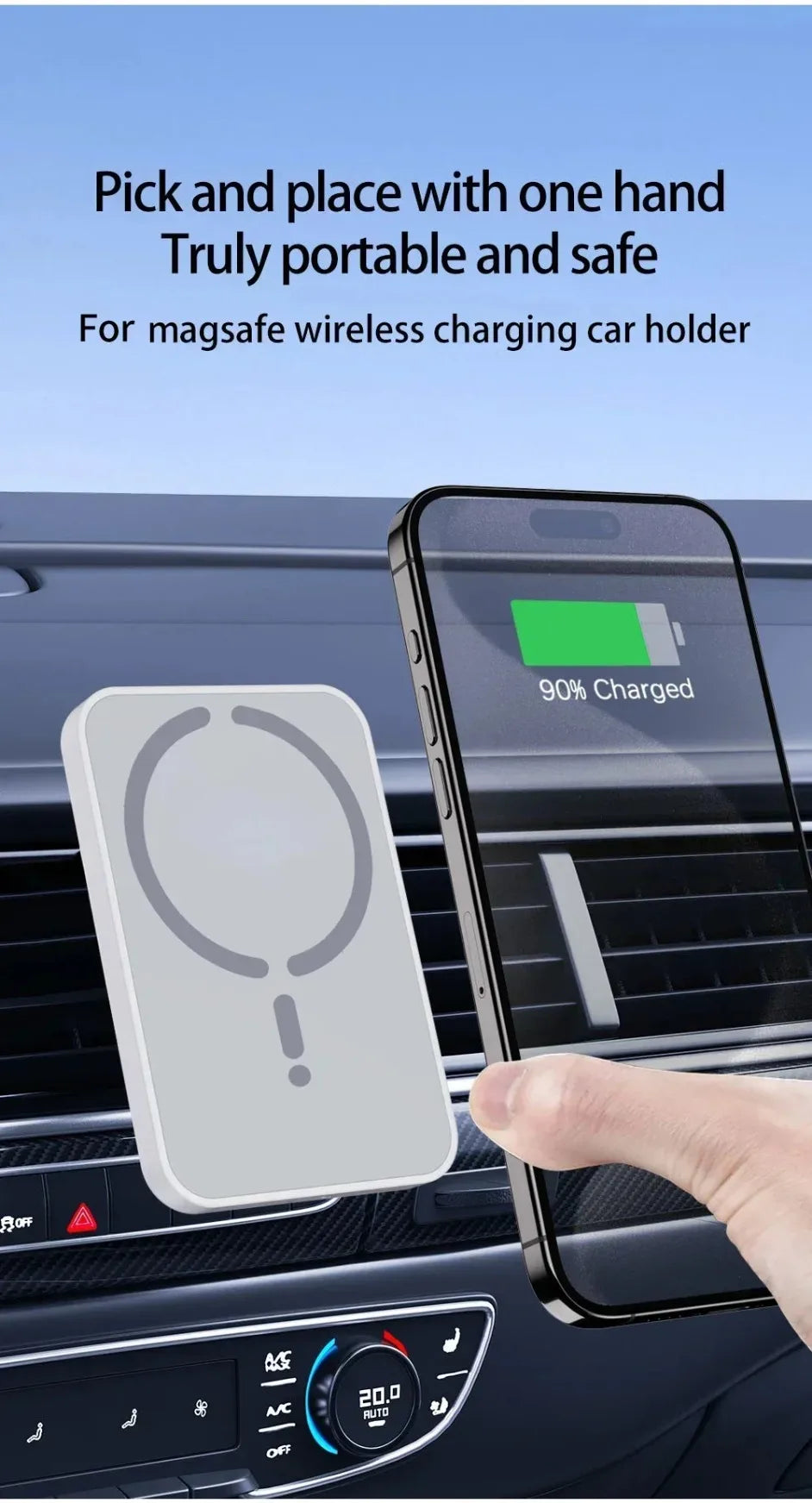 Car 30W Magnetic Wireless Charger Air Vent Clip Phone Holder For Magsafe iPhone 16 15 14 13 12 Pro Max Fast Car Charging Stand