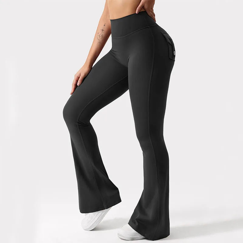 Leggings Wide Leg High Stretch Yoga Leggings Naked Feeling Compression Fitness Workwear with pockets Yoga Pant ﻿
