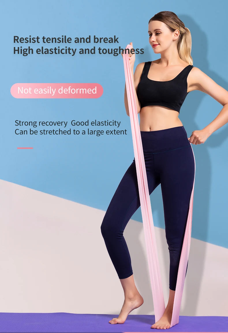 EQP Yoga Pilates Elastic Resistance Band Fitness Training Band 150cm Fitness Elastic Rubber Gym Natural Rubber