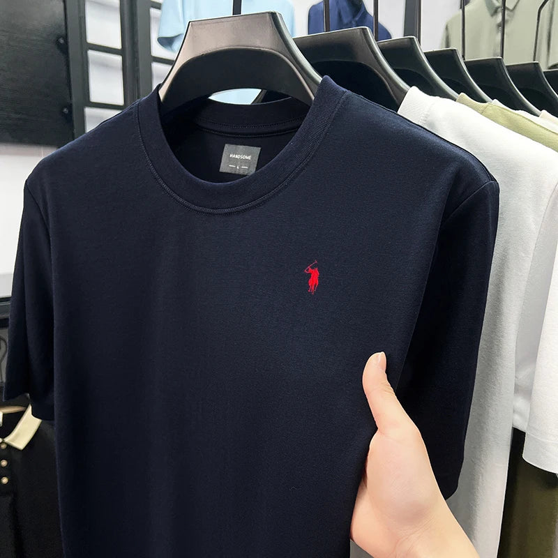 Men Short Sleeve cotton breathable short sleeve T-shirt men summer designer Paul brand embroidered fashion casual round neck top