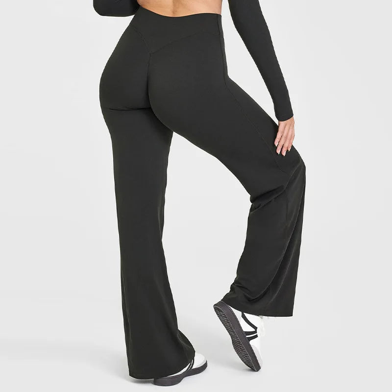 Leggings Straight Leg Bottoms For Women Soft Breathable Without Awkward Leggings Ties Yoga Wide-Leg Sports Pants