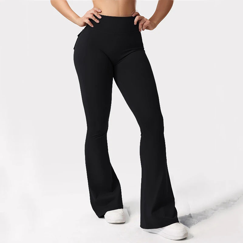 Leggings Wide Leg High Stretch Yoga Leggings Naked Feeling Compression Fitness Workwear with pockets Yoga Pant ﻿