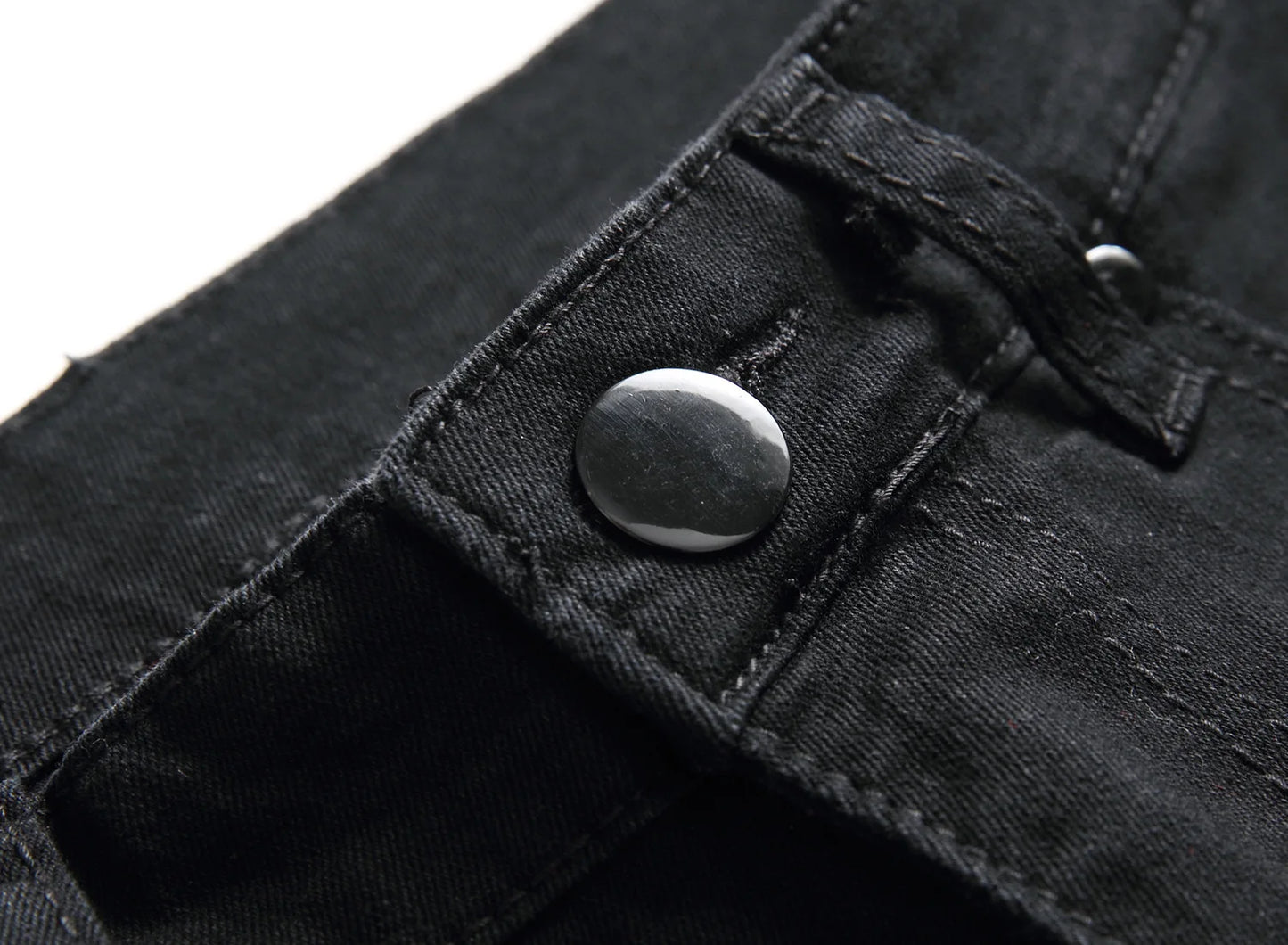 Men Vintage Wash Solid Denim Trouser Mens Casual Slim Fit Pencil Denim Holes Pants 2024