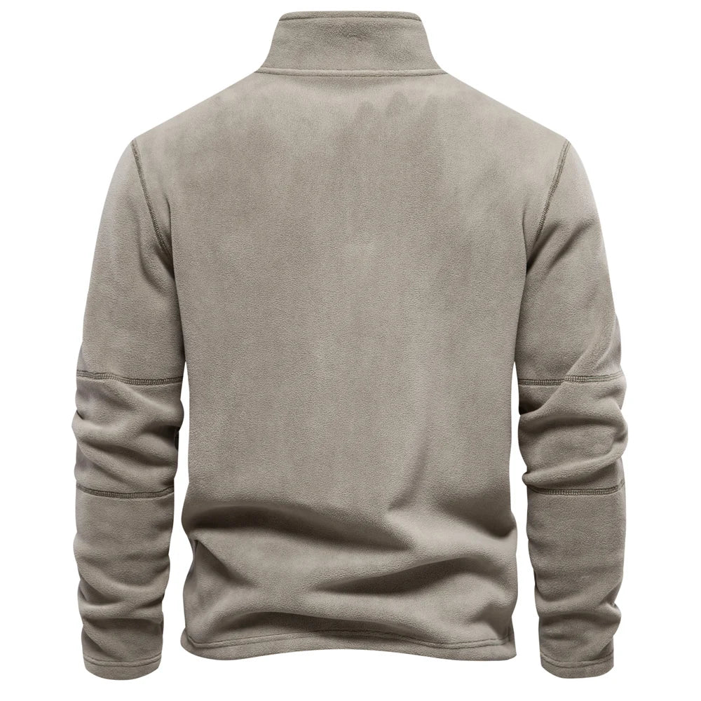Men Zipper Neck Pullover Men's Sweatshirt Soft Shell Mens Jacket
