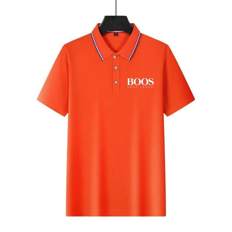 Polo Men's New Embroidered Business Casual Short Sleeved Polo Shirt, Fashionable Short Sleeved Comfortable Breathable Top