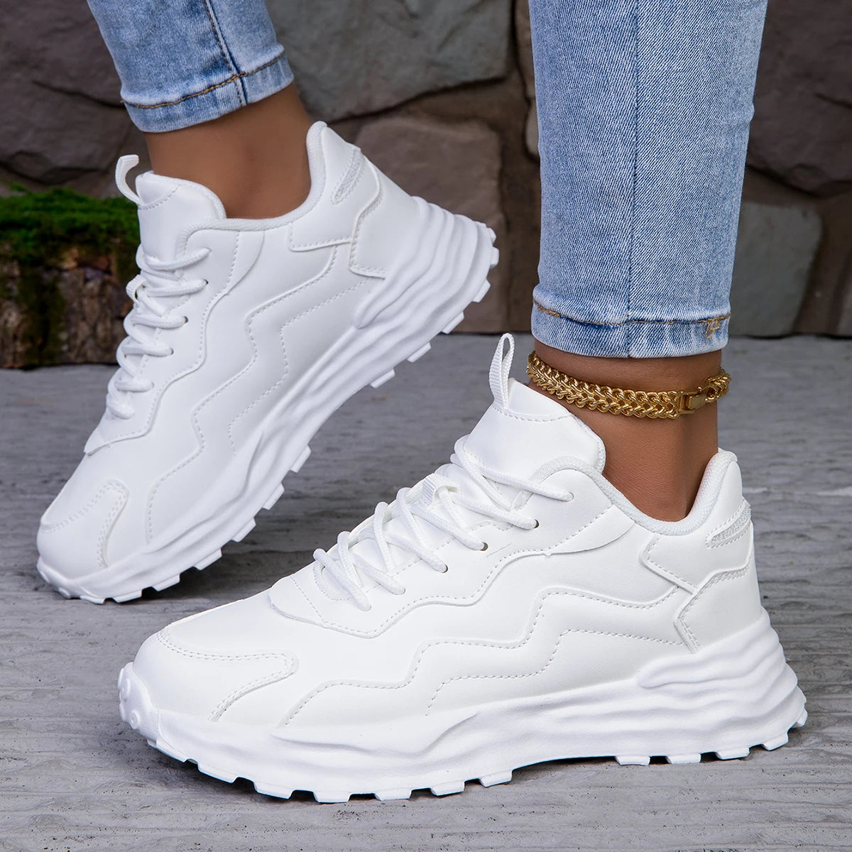 Women Sneakers Fashion  Vulcanize Platform Casual Sneakers Women Flats Mesh Breathable Running Walking Shoes Chunky Sports Shoe