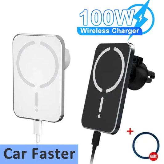 100W Car Magnetic Wireless Charger Air Vent Phone Holder Stand For Magsafe iPhone 17 16 15 14 13 12 Pro Max XS Fast Charging Pad