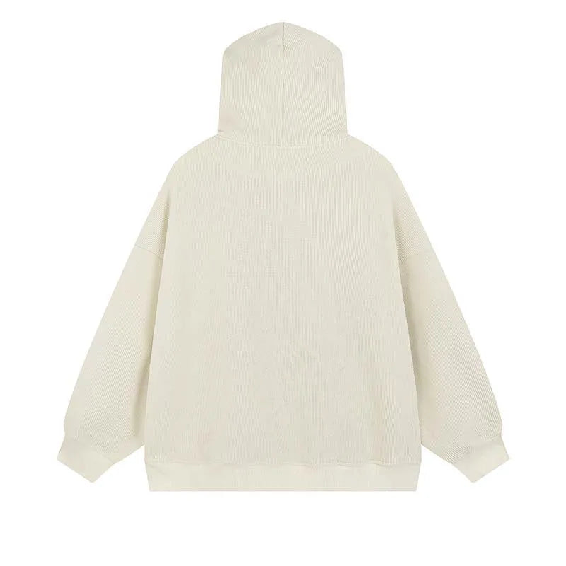 Hoodies Women Fashion Embroidery Zip Up Autumn Long Sleeve Tops Loose Hood Shirt Harajuku Y2K Clothes Female Sweatshirt Jacket