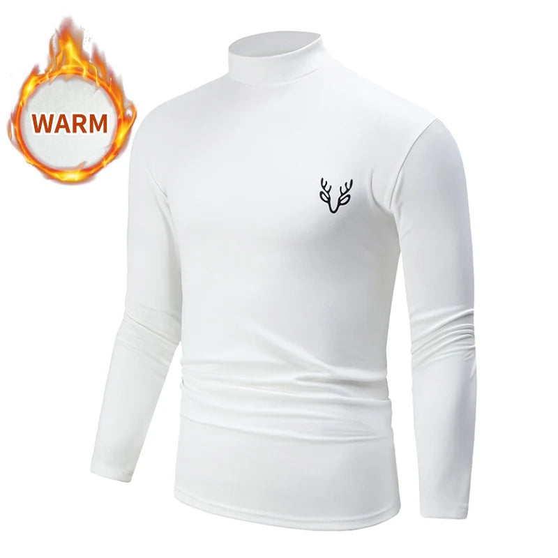 T-shirts 1/3 Pcs Men's White BottoMing Small Turtleneck Shirt In Autumn And Winter Casual Joker Fashion Long Sleeve T-Shirt Teenagers War
