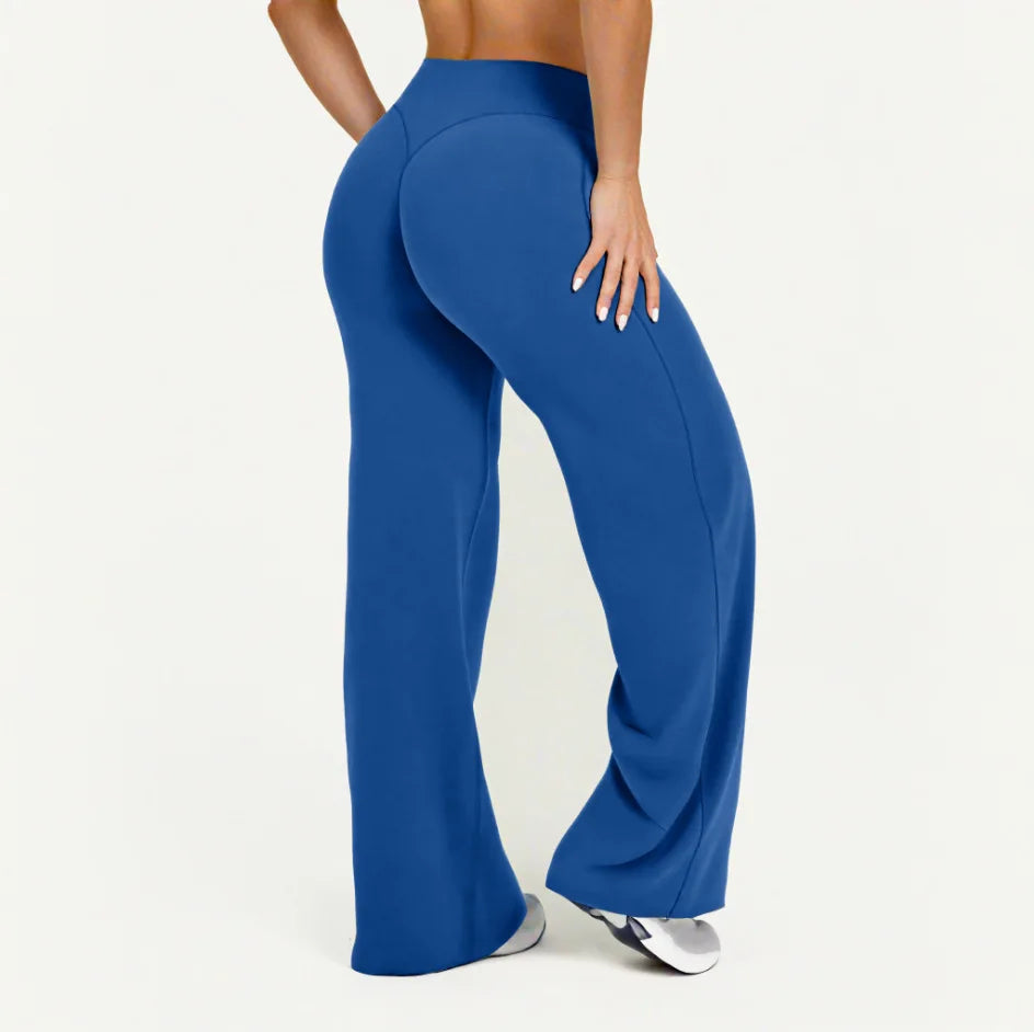 Leggings Straight Leg Bottoms For Women Soft Breathable Without Awkward Leggings Ties Yoga Wide-Leg Sports Pants