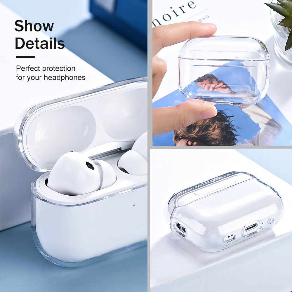 Transparent PC Earphone Case For Airpods Pro 3 Generation 2025 Cases Hard Clear Headphone Cover For Airpods 4 3 Pro 2 2nd Pro2