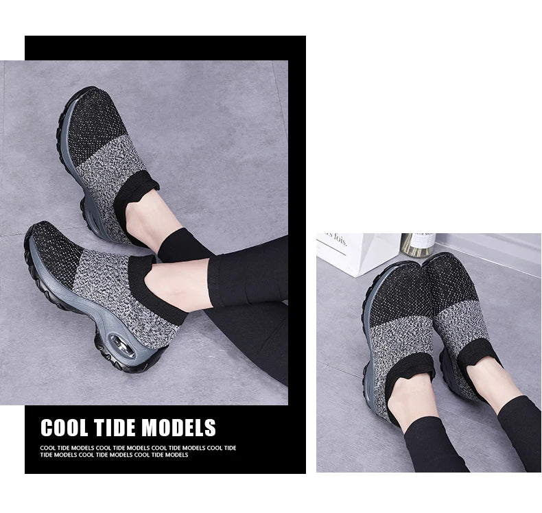 Women Sneakers Fashion Breathable Walking Mesh Platform Shoes Sneakers for Women Gym Vulcanized Shoes Black Female Footwear