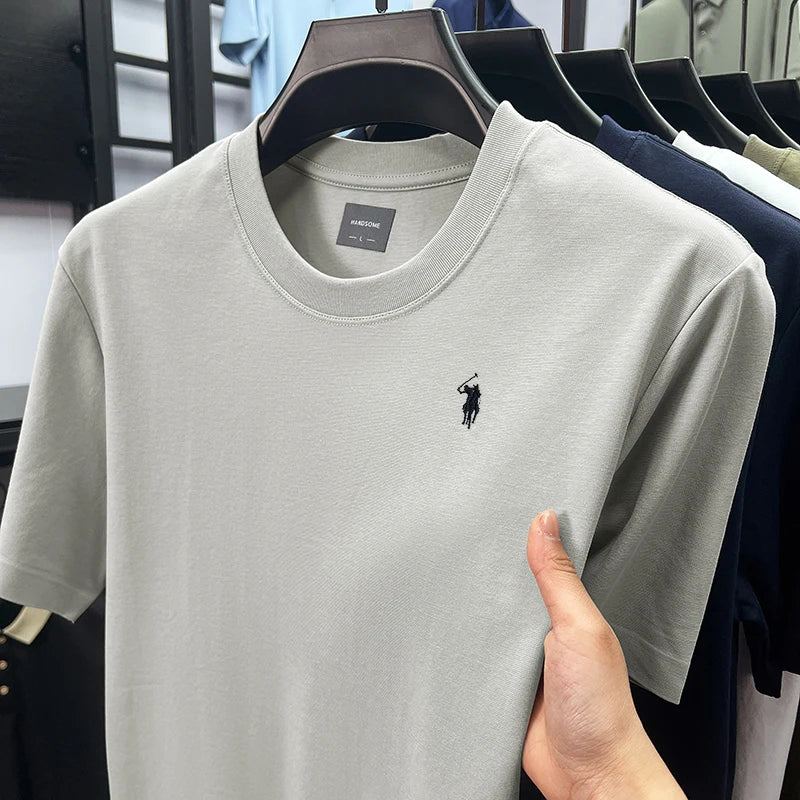 Men Short Sleeve cotton breathable short sleeve T-shirt men summer designer Paul brand embroidered fashion casual round neck top