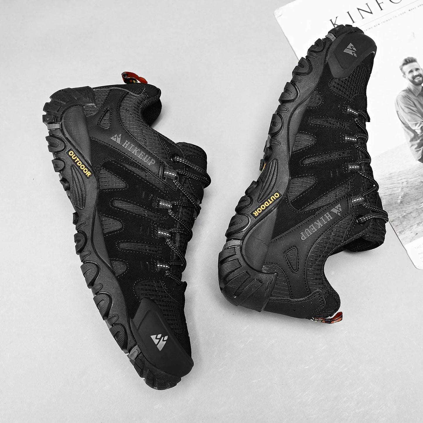 Sneakers Men's Hiking Shoes Suede Leather Outdoor Shoes Wear-resistant Men Trekking Walking Hunting Tactical Sneakers