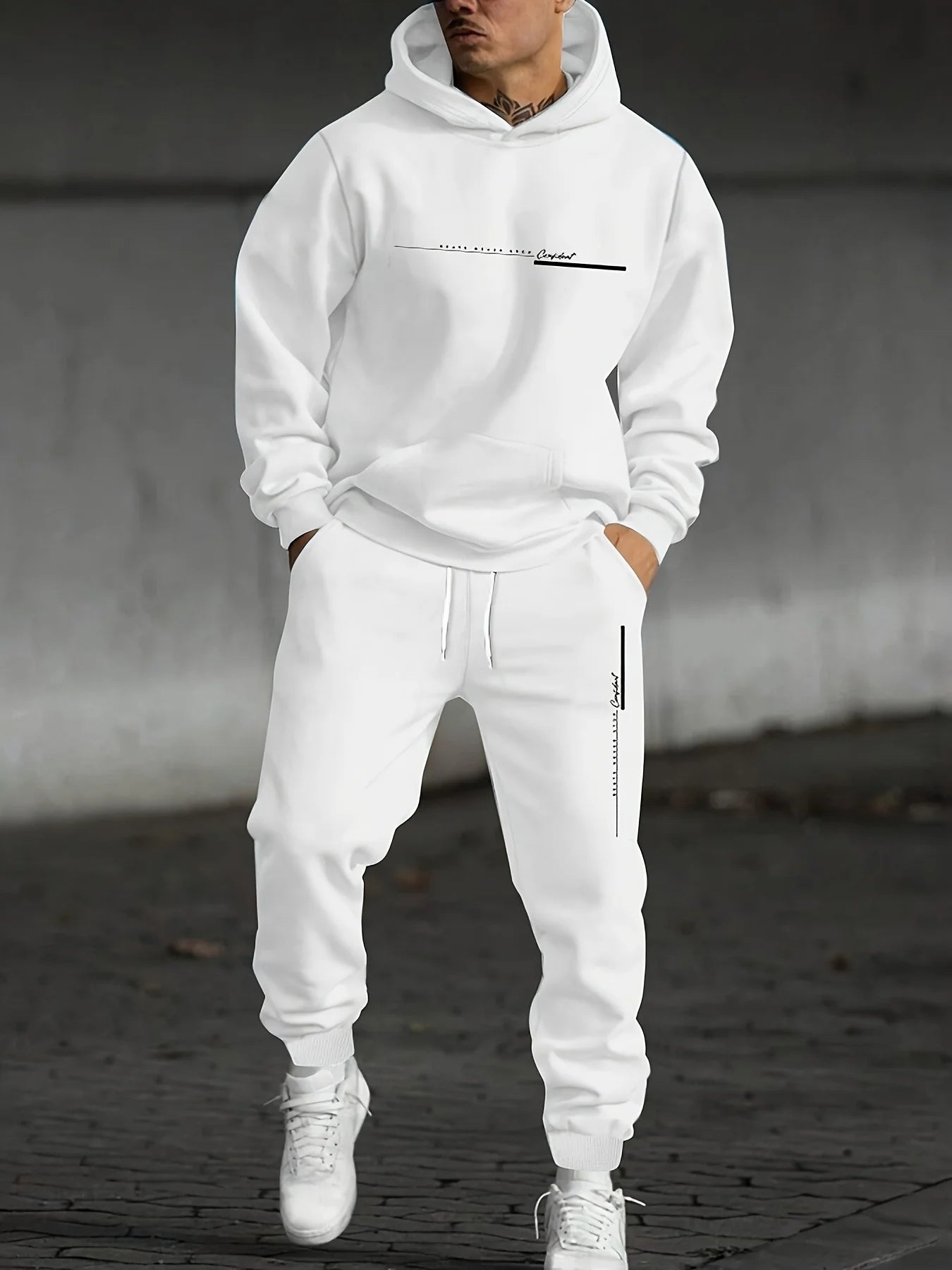 Men's Fall Printed Hoodie and Jogger Set - Perfect for School Start Season men clothes tracksuit mens clothes funny suit