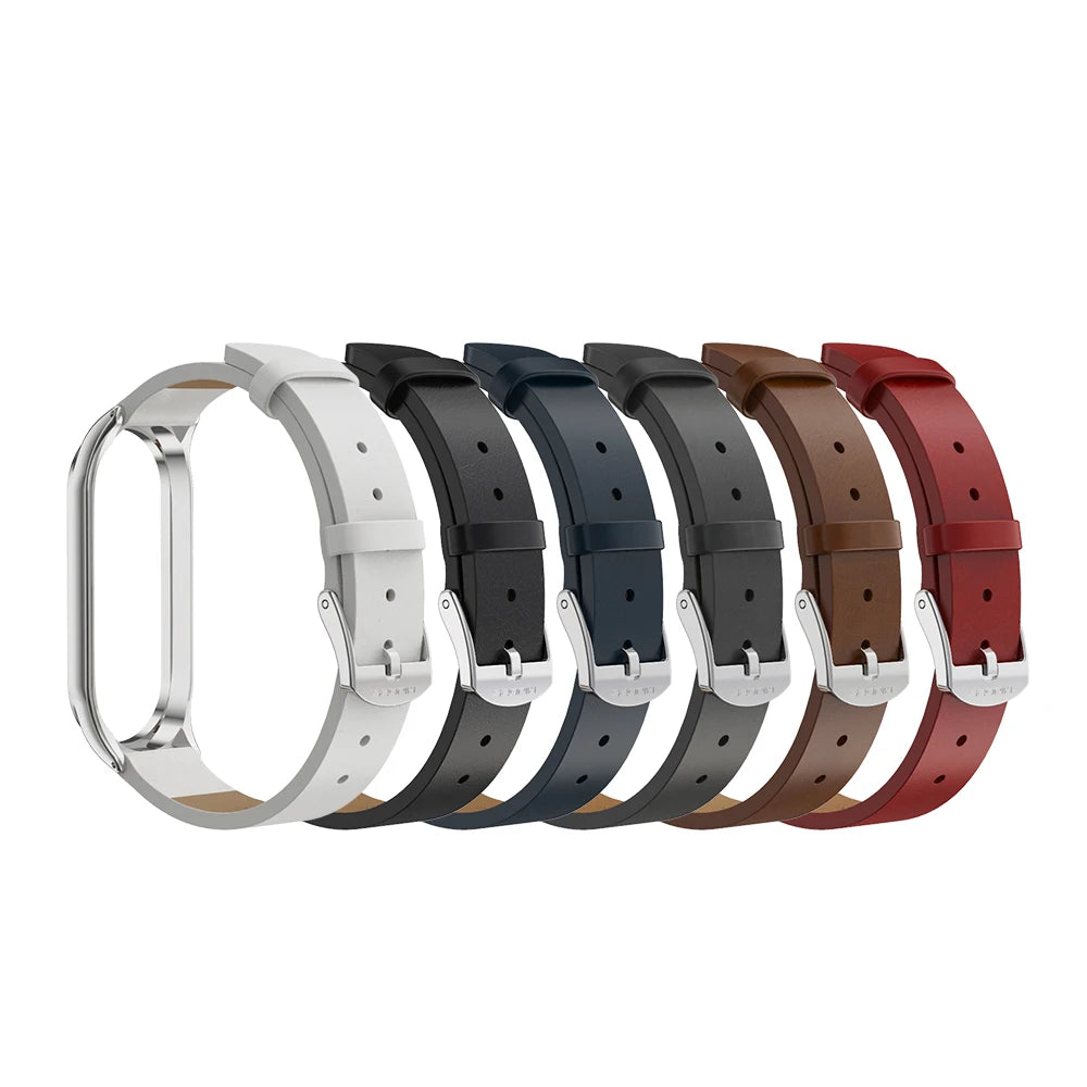 Strap for Mi Band 10 9 8 7 6 5 4 3 Leather Wristband For Miband 8 7 6 NFC Global Version Bracelet for Mi Band 5 6 7 8 Correa