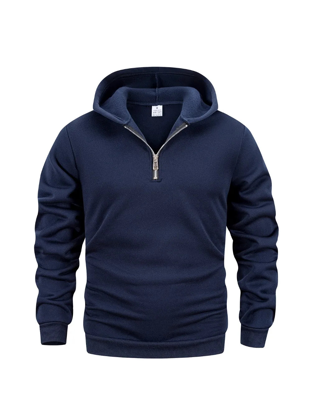 Men's Quarter Zip Up Hoodies Autumn Warm Long Sleeve Sweatshirt Fashion Street Casual Pullover Solid Color Basic Men Clothing